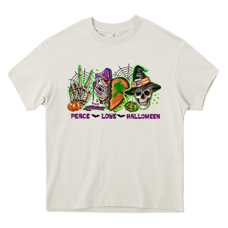 Peace Love Halloween Heavy Core Tee by NancyCooperArtShop | Teevron