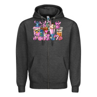 Charcoal Heather stitch and lilo pink christmas coffee cups Zipper Hoodie - AdoDesignShop