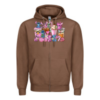 Chestnut stitch and lilo pink christmas coffee cups Zipper Hoodie - AdoDesignShop