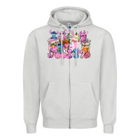 Dove Grey stitch and lilo pink christmas coffee cups Zipper Hoodie - AdoDesignShop