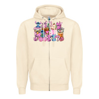 Sandshell stitch and lilo pink christmas coffee cups Zipper Hoodie - AdoDesignShop