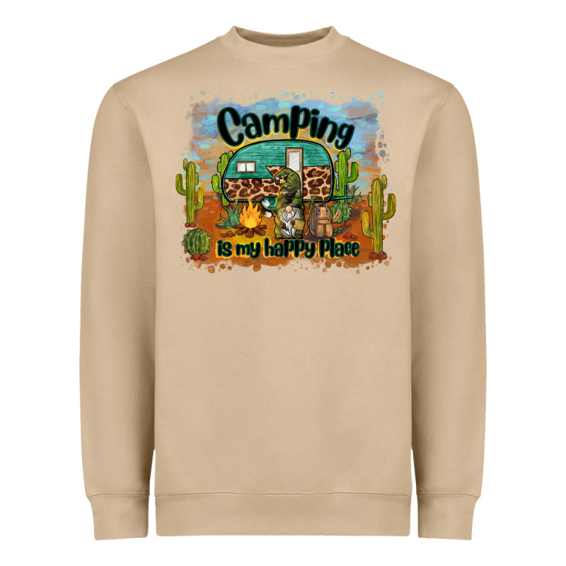 Camping Is My Happy Place Heavyweight Sweatshirt by BarkalooDesign | Teevron