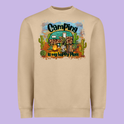 Camping Is My Happy Place Heavyweight Sweatshirt Designed By Barkaloodesign