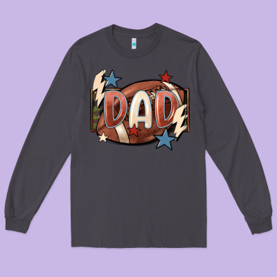 Football Dad Long Sleeve Tee Designed By Fadigitalartstudio