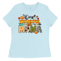 Baby Blue one thankful mama Ladies Tee - CowGirlArtShop