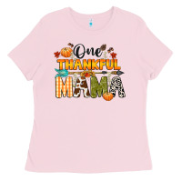 Bubblegum Pink one thankful mama Ladies Tee - CowGirlArtShop