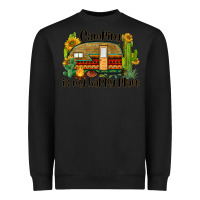 Black camping is my happy place caravan Heavyweight Sweatshirt - BarkalooDesign