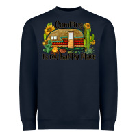 Navy camping is my happy place caravan Heavyweight Sweatshirt - BarkalooDesign