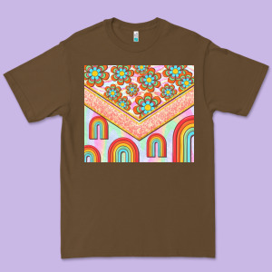 Hippie Rainbow And Daisy Premium Tee Designed By Tumblerdesignbyshophia