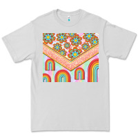 Dove Grey hippie rainbow and daisy Premium Tee - TumblerDesignByShophia