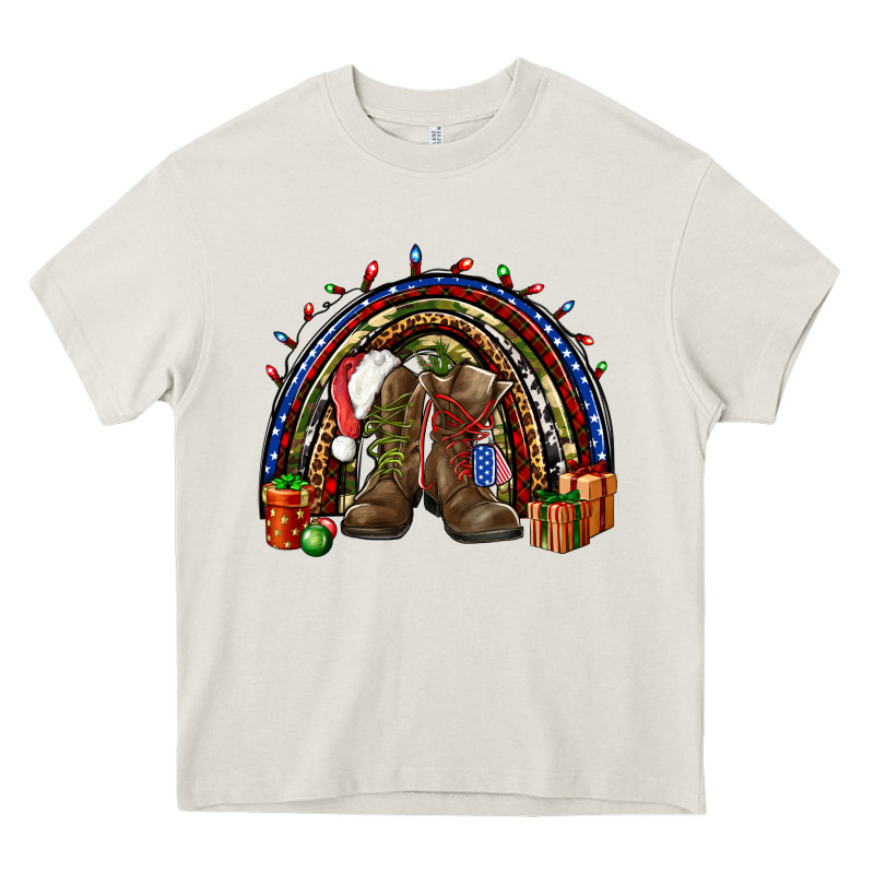 Army Christmas Rainbow Heavy Core Tee by NancyCooperArtShop | Teevron
