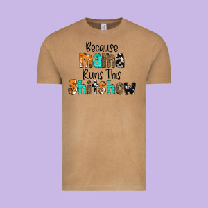 Because Mama Runs This Shitshow Vintage Tee Designed By Cowcowdesign