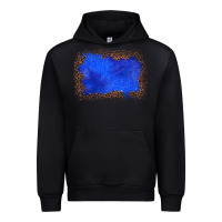 Black gemstone blue leopard background Urban Hoodie - JahusDesignShop