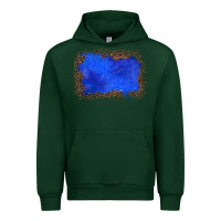 Forest Green gemstone blue leopard background Urban Hoodie - JahusDesignShop