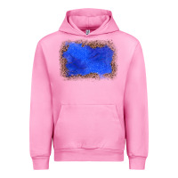 Fuchsia Pink gemstone blue leopard background Urban Hoodie - JahusDesignShop