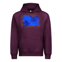 Mauve Wine gemstone blue leopard background Urban Hoodie - JahusDesignShop