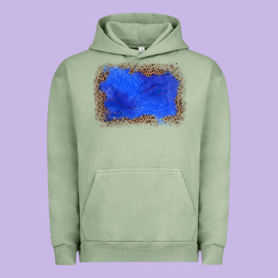 Gemstone Blue Leopard Background Urban Hoodie Designed By Jahusdesignshop
