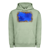 Pigment Oil Green gemstone blue leopard background Urban Hoodie - JahusDesignShop