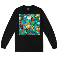 Black school boy coffe cup with camouflage seamless pattern bbs Long Sleeve Tee - BundleAndBundleShop
