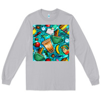 Moon Dust school boy coffe cup with camouflage seamless pattern bbs Long Sleeve Tee - BundleAndBundleShop