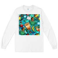 White school boy coffe cup with camouflage seamless pattern bbs Long Sleeve Tee - BundleAndBundleShop