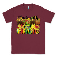 Burgundy made with melanin and magic Classic Tee - CowGirlArtShop