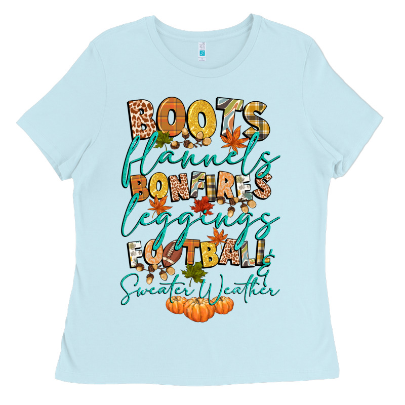 Boots Flannels Bonfires Football Ladies Tee by CowGirlArtShop | Teevron