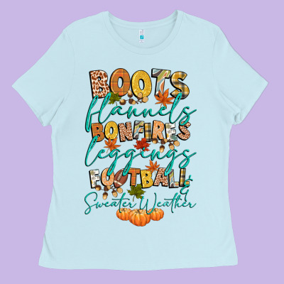 Boots Flannels Bonfires Football Ladies Tee Designed By Cowgirlartshop