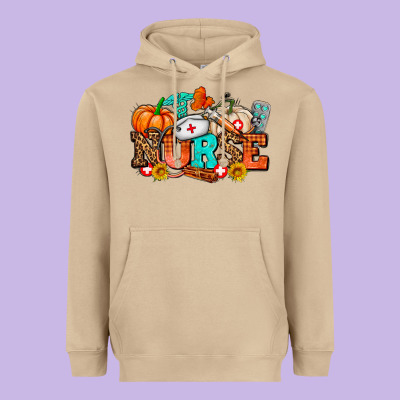 Nurse With Fall Element Heavyweight Hoodie Designed By Adodesignshop