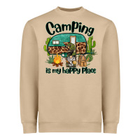 Mushroom camping is my happy place caravan and gnome Heavyweight Sweatshirt - BarkalooDesign