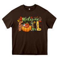 Chocolate Brown Welcome Fall Heavy Core Tee - NancyCooperArtShop