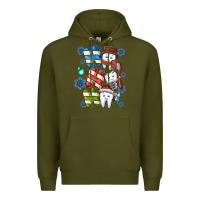 Army Green ho ho ho teeth Premium Hoodie - CowhideDigitalArt