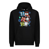 Black ho ho ho teeth Premium Hoodie - CowhideDigitalArt