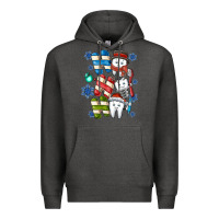 Charcoal Heather ho ho ho teeth Premium Hoodie - CowhideDigitalArt