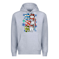 Heather Grey ho ho ho teeth Premium Hoodie - CowhideDigitalArt