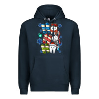 Navy ho ho ho teeth Premium Hoodie - CowhideDigitalArt