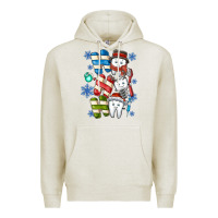 Oatmeal Heather ho ho ho teeth Premium Hoodie - CowhideDigitalArt