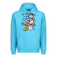 Ocean Blue ho ho ho teeth Premium Hoodie - CowhideDigitalArt
