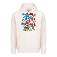 Pale Pink ho ho ho teeth Premium Hoodie - CowhideDigitalArt