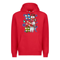 Red ho ho ho teeth Premium Hoodie - CowhideDigitalArt