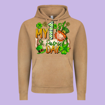 My 1st St Patricks Day Vintage Hoodie Designed By Fadigitalartstudio