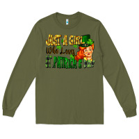 Army Green Just a girl who loves St. Patrick's Day Long Sleeve Tee - FaDigitalArtStudio