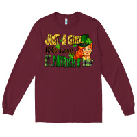 Burgundy Just a girl who loves St. Patrick's Day Long Sleeve Tee - FaDigitalArtStudio