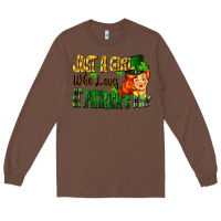 Chestnut Just a girl who loves St. Patrick's Day Long Sleeve Tee - FaDigitalArtStudio