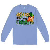 Colony Blue Just a girl who loves St. Patrick's Day Long Sleeve Tee - FaDigitalArtStudio