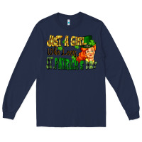 Navy Just a girl who loves St. Patrick's Day Long Sleeve Tee - FaDigitalArtStudio