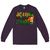 Plum Just a girl who loves St. Patrick's Day Long Sleeve Tee - FaDigitalArtStudio