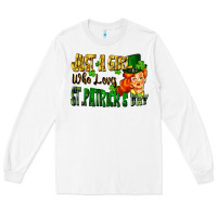 White Just a girl who loves St. Patrick's Day Long Sleeve Tee - FaDigitalArtStudio