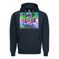 Navy aloha stitch Zipper Hoodie - AdoDesignShop