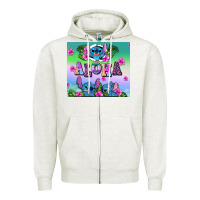 Oatmeal Heather aloha stitch Zipper Hoodie - AdoDesignShop